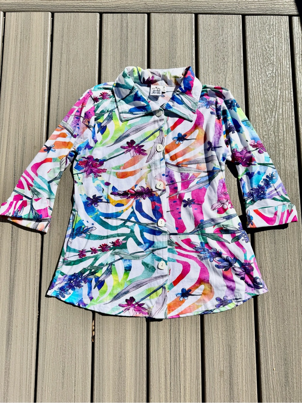 Parsley & Sage Multicolor Floral Button-Down Shirt